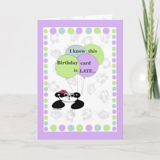 Ik weet deze verjaardagskaart laat is kaart (Voorkant)