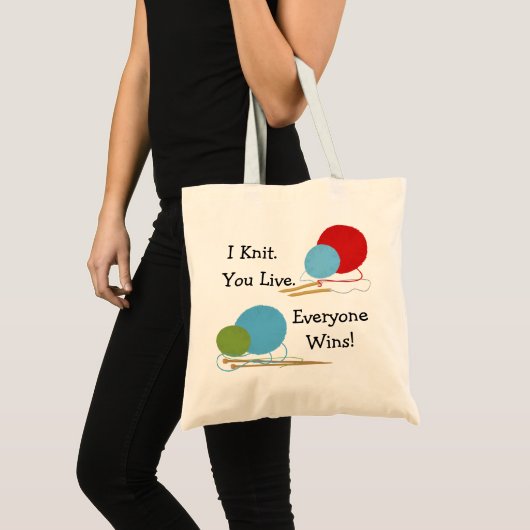 Ik weet het, je leef een grappig ontwerp tote bag (Voorkant (product))