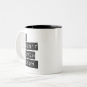 Ik weet het niet eens tweekleurige koffiemok (Voorkant links)