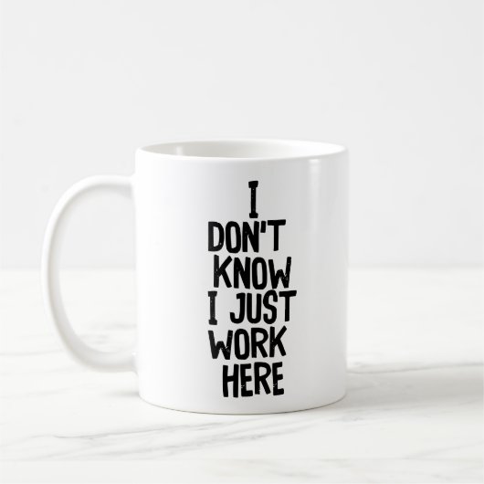 "Ik weet het niet." Grappige Kantoor-medewerker Koffiemok (Links)
