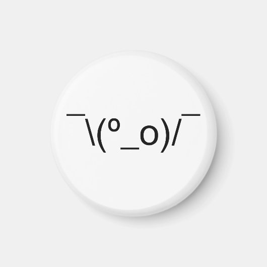 Ik weet het niet LOL ¯\(º_o)/¯ Emoticon Japans Kao Magneet (Voorkant)