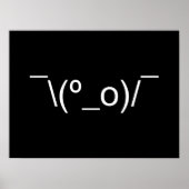 Ik weet het niet LOL ¯\(º_o)/¯ Emoticon Japans Kao Poster (Voorkant)