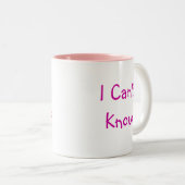 Ik weet het niet tweekleurige koffiemok (Voorkant rechts)