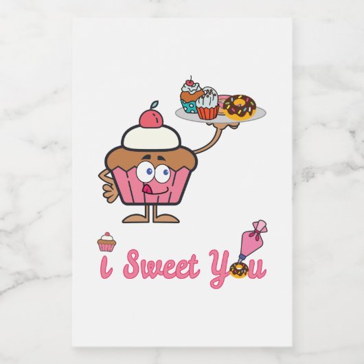 Ik weet je met een Cupcake Voedselcontainer Etiket (Enkel label)