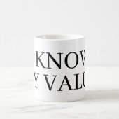 Ik weet mijn waarde koffiemok cadeau (Center)