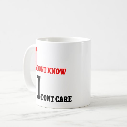 Ik weet niet dat het me niet scheelt om een vriend koffiemok (Voorkant links)