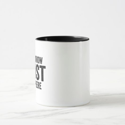 Ik weet niet dat ik hier gewoon werk Grappige werk Mok (Midden)