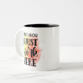 Ik weet niet dat ik hier gewoon werk tweekleurige koffiemok (Voorkant links)