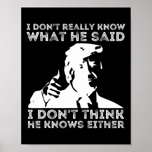 Ik weet niet echt wat hij zei grappig pro stemmen poster (Voorkant)