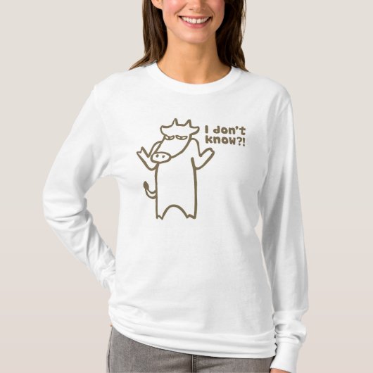 Ik weet niet hoe Cartoon Cow Women's Shirt is (Voorkant)