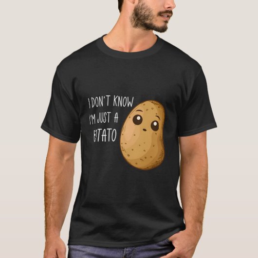 Ik weet niet of ik gewoon een aardappel Kawaii pot T-shirt (Voorkant)