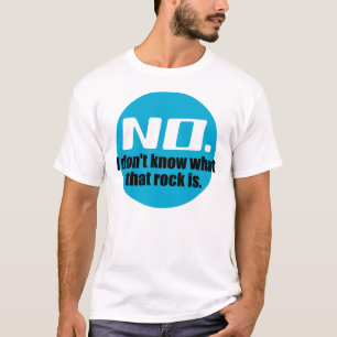 Ik weet niet wat die rots is (blauw) t-shirt
