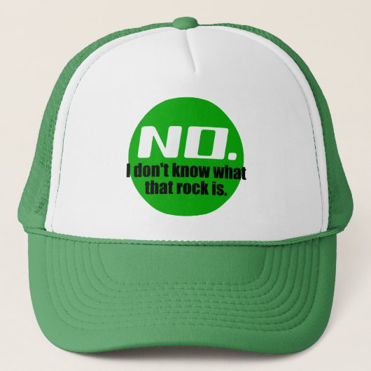Ik weet niet wat die rots is (groene) print trucker pet (Voorkant)