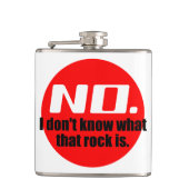 Ik weet niet wat die rots is (rood) heupfles (Voorkant)