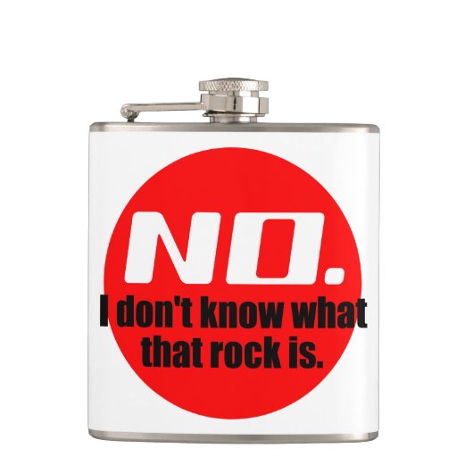 Ik weet niet wat die rots is (rood) heupfles (Voorkant)