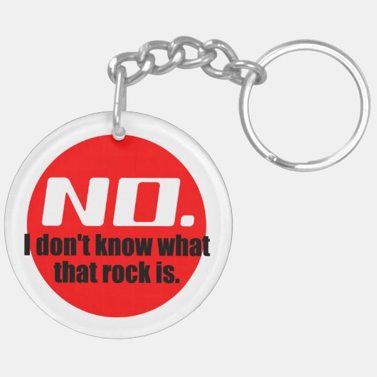 Ik weet niet wat die rots is (rood) sleutelhanger (Achterkant Links)
