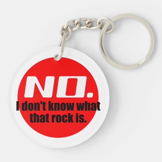Ik weet niet wat die rots is (rood) sleutelhanger (Achterkant)