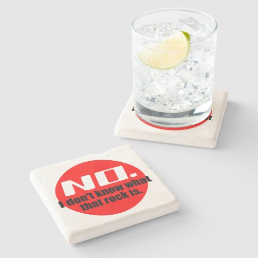 Ik weet niet wat die rots is (rood) stenen onderzetter (Zijkant)