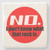 Ik weet niet wat die rots is (rood) stenen onderzetter (Voorkant)