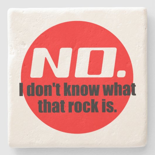 Ik weet niet wat die rots is (rood) stenen onderzetter (Voorkant)