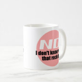 Ik weet niet wat die rots is (roze) koffiemok (Voorkant rechts)