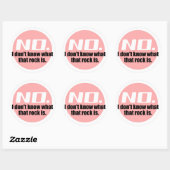 Ik weet niet wat die rots is (roze) ronde sticker (Vel)