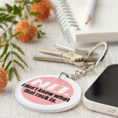 Ik weet niet wat die rots is (roze) sleutelhanger (Voorkant Rechts)