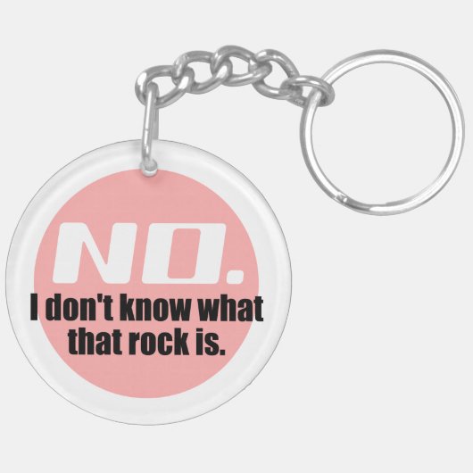 Ik weet niet wat die rots is (roze) sleutelhanger (Achterkant Links)