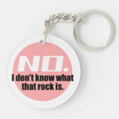 Ik weet niet wat die rots is (roze) sleutelhanger (Achterkant)