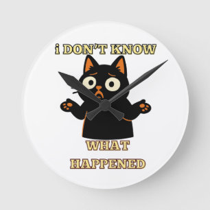 Ik weet niet wat er is gebeurd - Grappig kat shirt Ronde Klok