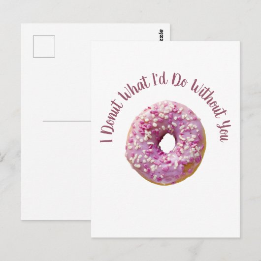 Ik weet niet wat ik zou doen zonder jou Doughnut Briefkaart (Voorkant / Achterkant)