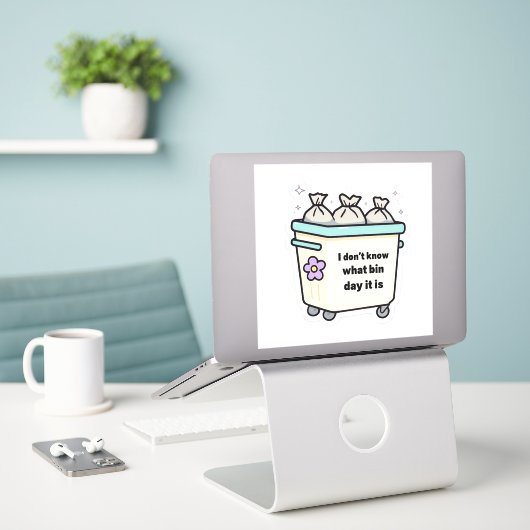 Ik weet niet welke dag het sticker is (Laptop op bureau)