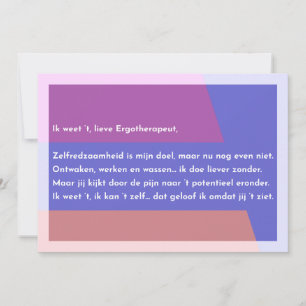 Ik weet ‘t, lieve Ergotherapeut Bedankkaart