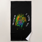 IK WEET VAN RACE - Motocross Racer Strandlaken (Voorkant)