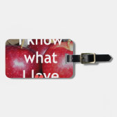 "Ik weet waar ik van hou" - Apple-thema Design Bagagelabel (Voorkant horizontaal)