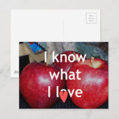 "Ik weet waar ik van hou" - Apple-thema Design Briefkaart (Voorkant / Achterkant)