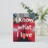 "Ik weet waar ik van hou" - Apple-thema Design Briefkaart (Staand voorkant)