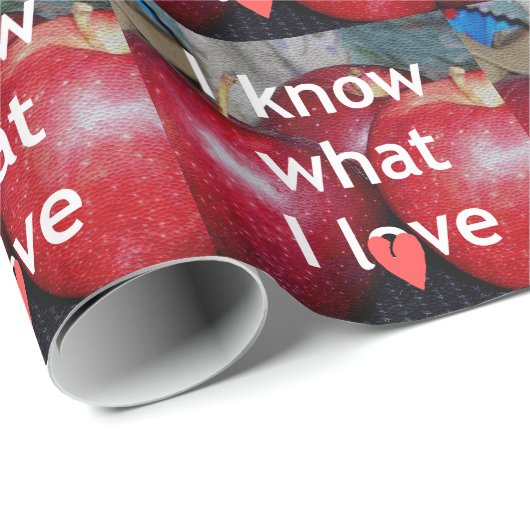 "Ik weet waar ik van hou" - Apple-thema Design Cadeaupapier (Rol Hoek)