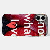 "Ik weet waar ik van hou" - Apple-thema Design Case-Mate iPhone Case (Achterkant (horizontaal))