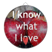 "Ik weet waar ik van hou" - Apple-thema Design Dartbord (Voorkant)