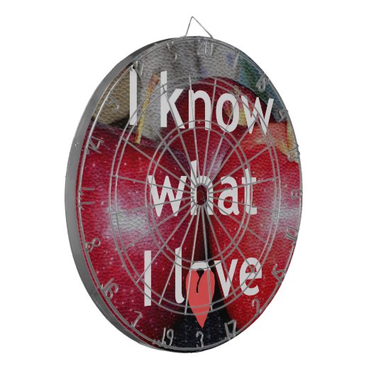 "Ik weet waar ik van hou" - Apple-thema Design Dartbord (Voorkant Links)