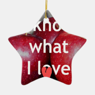 "Ik weet waar ik van hou" - Apple-thema Design Keramisch Ornament