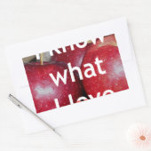 "Ik weet waar ik van hou" - Apple-thema Design Rechthoekige Sticker (Envelop)