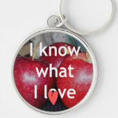 "Ik weet waar ik van hou" - Apple-thema Design Sleutelhanger (Voorkant)