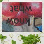 "Ik weet waar ik van hou" - Apple-thema Design Theedoek (Gevouwen)