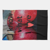 "Ik weet waar ik van hou" - Apple-thema Design Theedoek (Horizontaal)