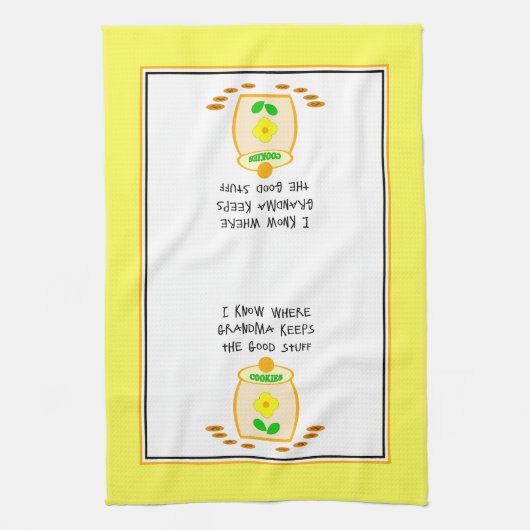 Ik weet waar oma de goede spullen bewaart theedoek (Verticaal)