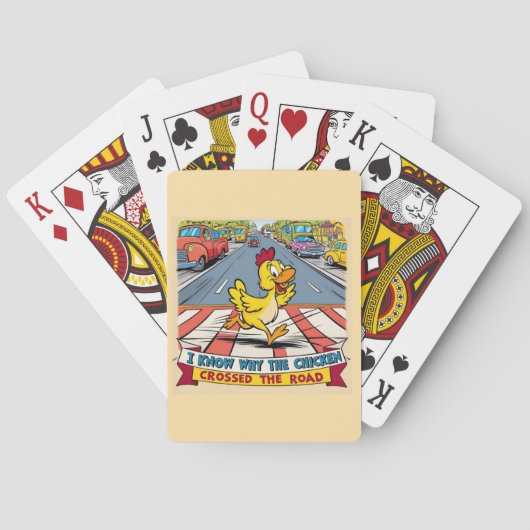 Ik weet waarom de kip de weg overstak pokerkaarten (Achterkant)