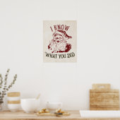 Ik weet wat jij deed Vintage Kerstmis Poster (Keuken)