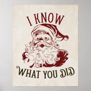 Ik weet wat jij deed Vintage Kerstmis Poster